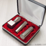 法人3本用印鑑収納ボックス レザーブラック
