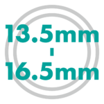 直径サイズ 13.5mmから16.5mm