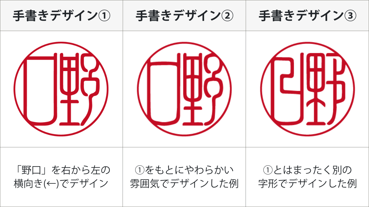 手書きデザインのパターン例